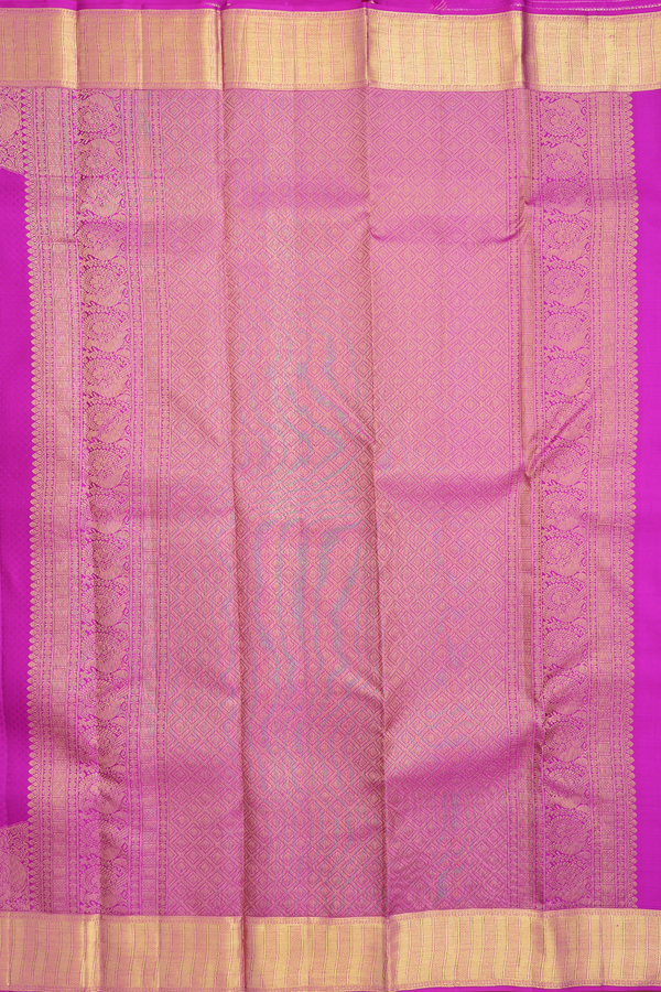 Kanchipuram Silk Saree In Purple With Jacquard Pattern