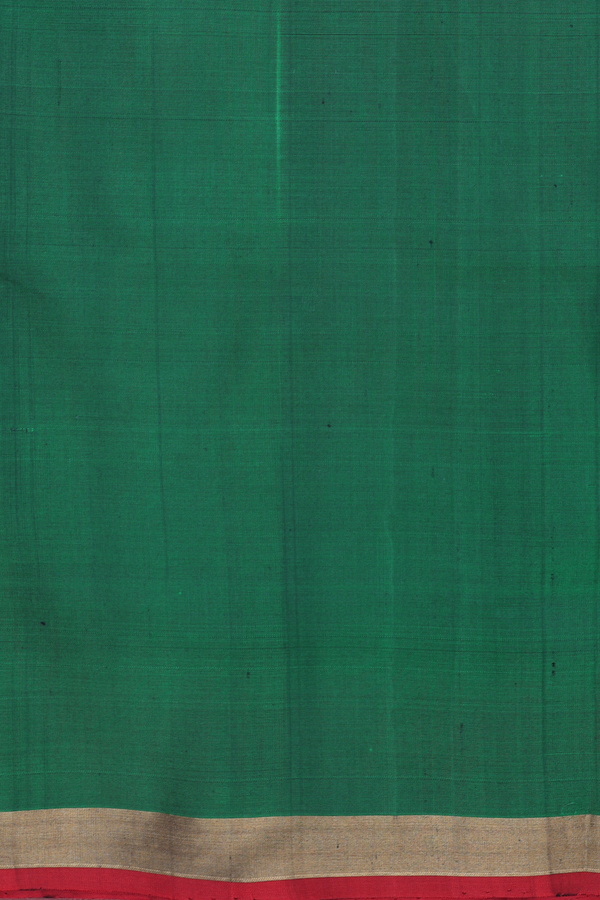 Uppada Silk Saree In Emerald Green With Floral Buttas