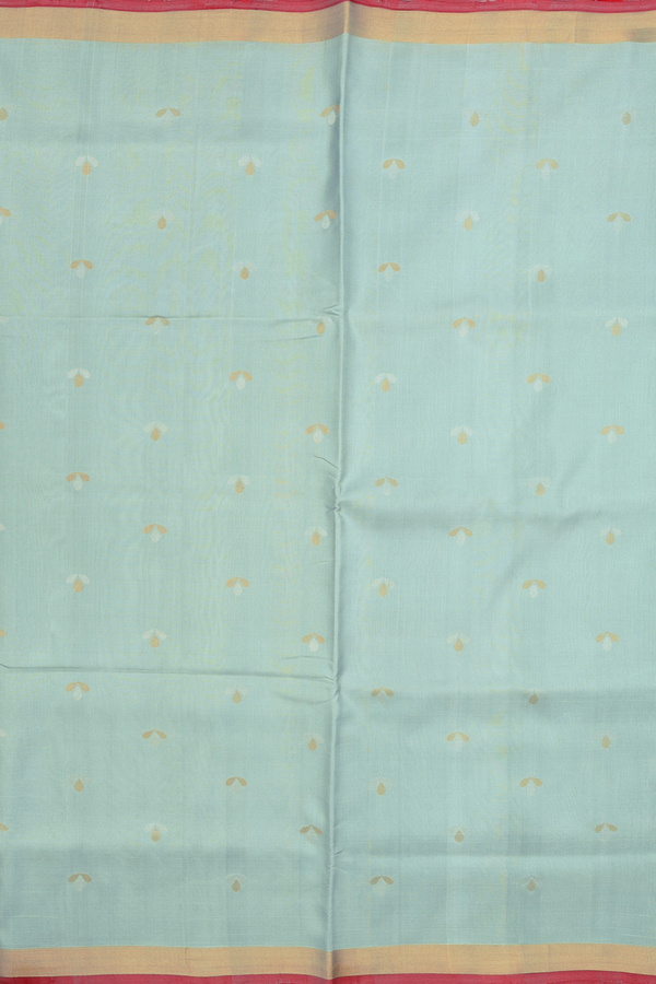 Uppada Silk Saree In Pale Green With Zari Buttas