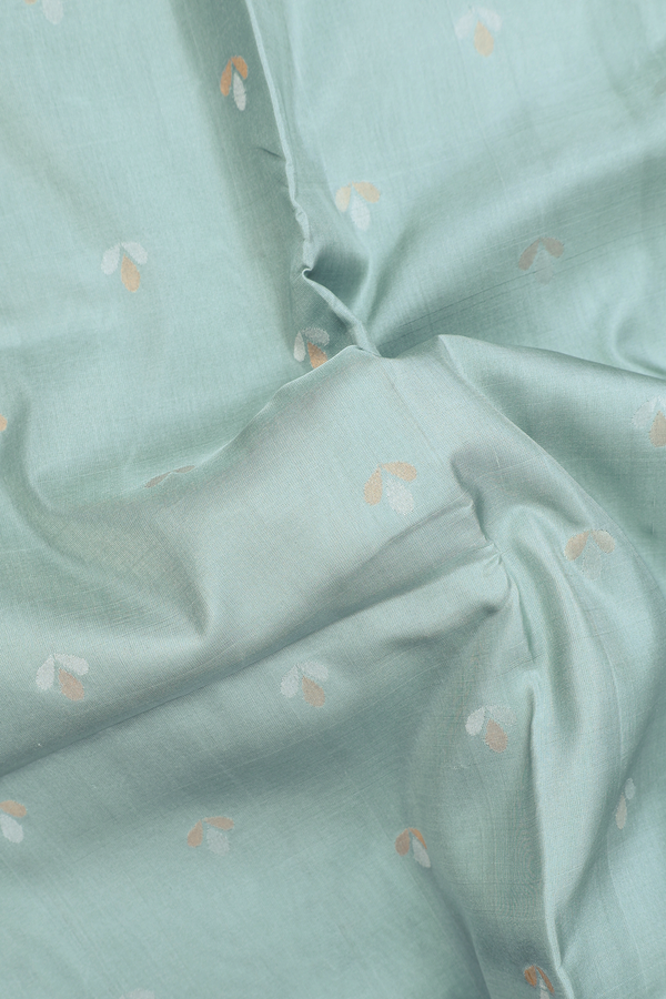 Uppada Silk Saree In Pale Green With Zari Buttas