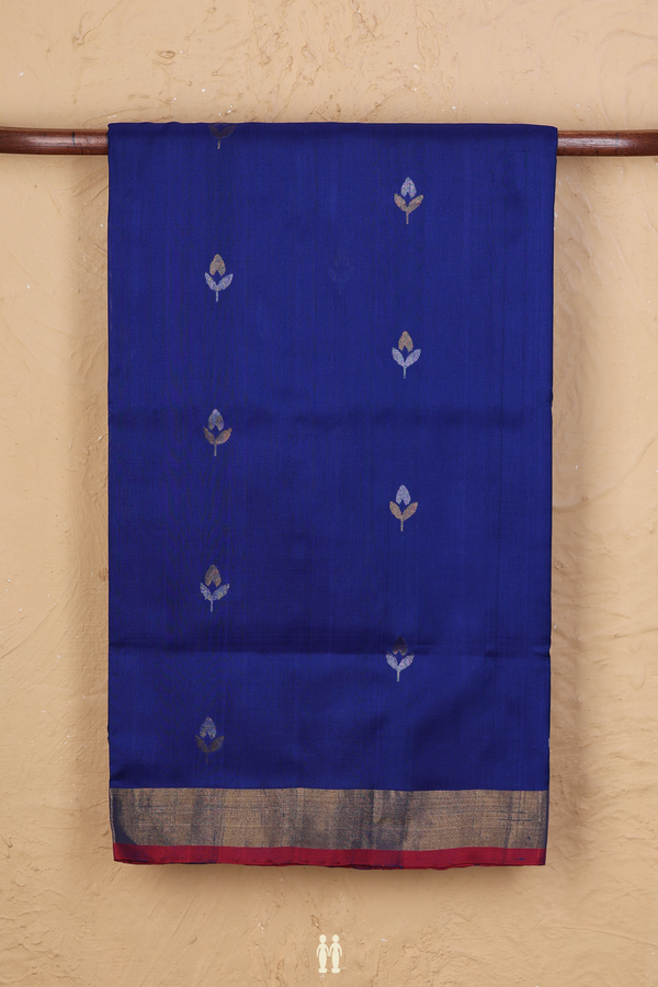 Uppada Silk Saree In Royal Blue With Floral Buttas