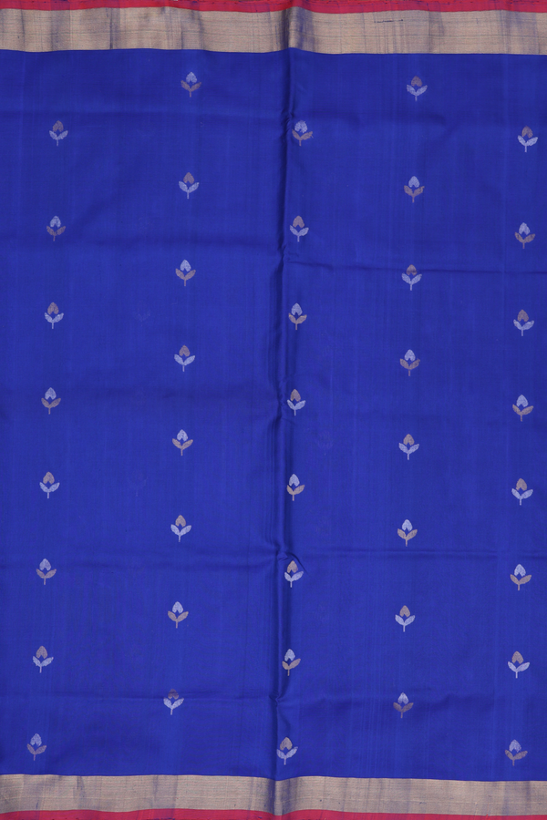 Uppada Silk Saree In Royal Blue With Floral Buttas