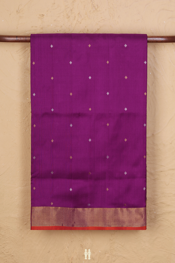 Uppada Silk Saree In Purple With Zari Buttis