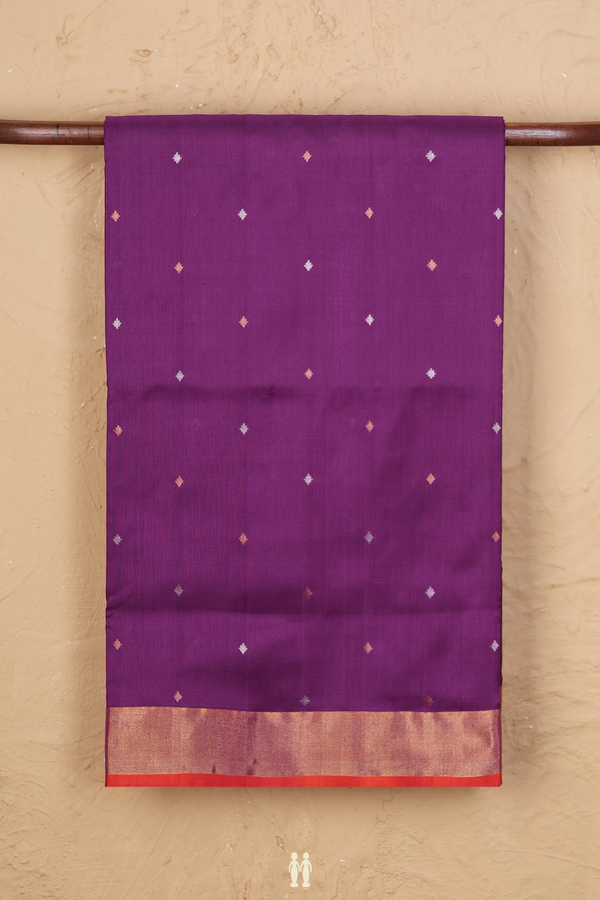 Uppada Silk Saree In Purple With Zari Buttis
