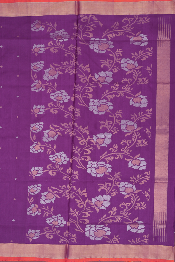 Uppada Silk Saree In Purple With Zari Buttis