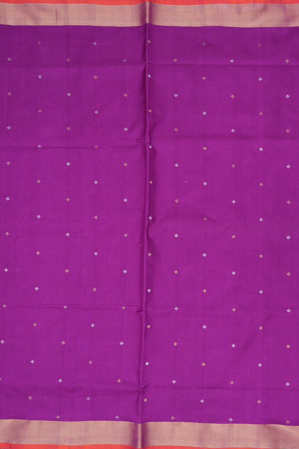 Uppada Silk Saree In Purple With Zari Buttis