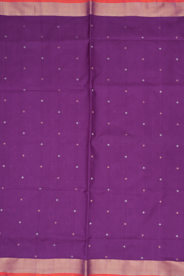 Uppada Silk Saree In Purple With Zari Buttis