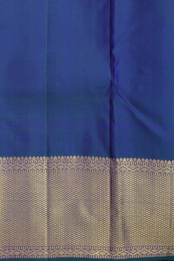 Kanchipuram Silk Saree In Prussian Blue With Brocade Design