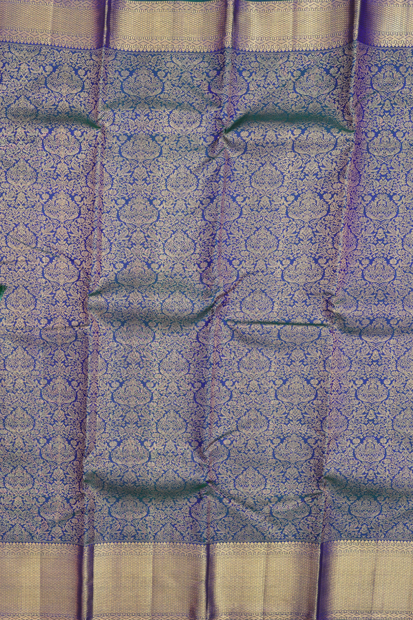 Kanchipuram Silk Saree In Prussian Blue With Brocade Design