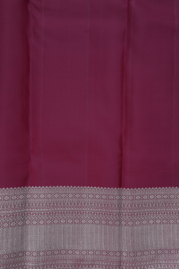 Kanchipuram Silk Saree In Plum Purple With Floral Design