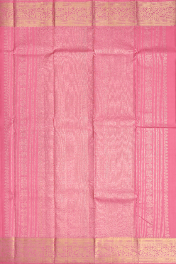 Kanchipuram Silk Saree In Pink With Kolam Buttas