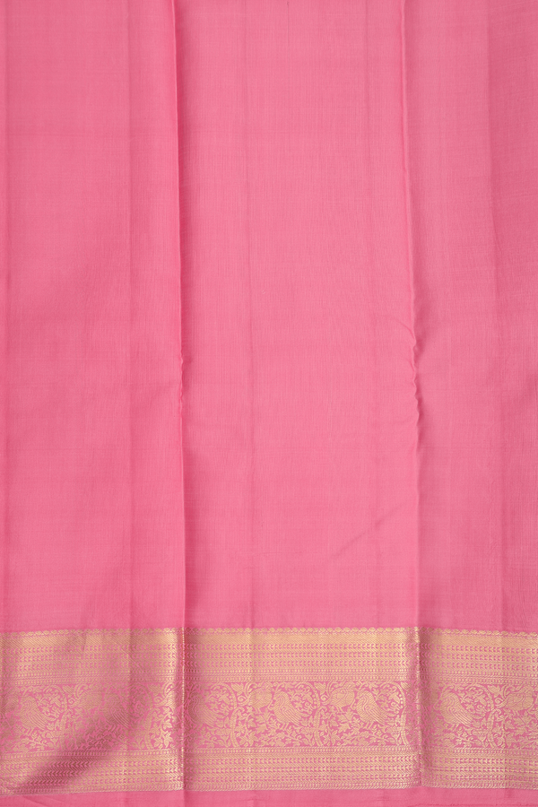 Kanchipuram Silk Saree In Pink With Kolam Buttas