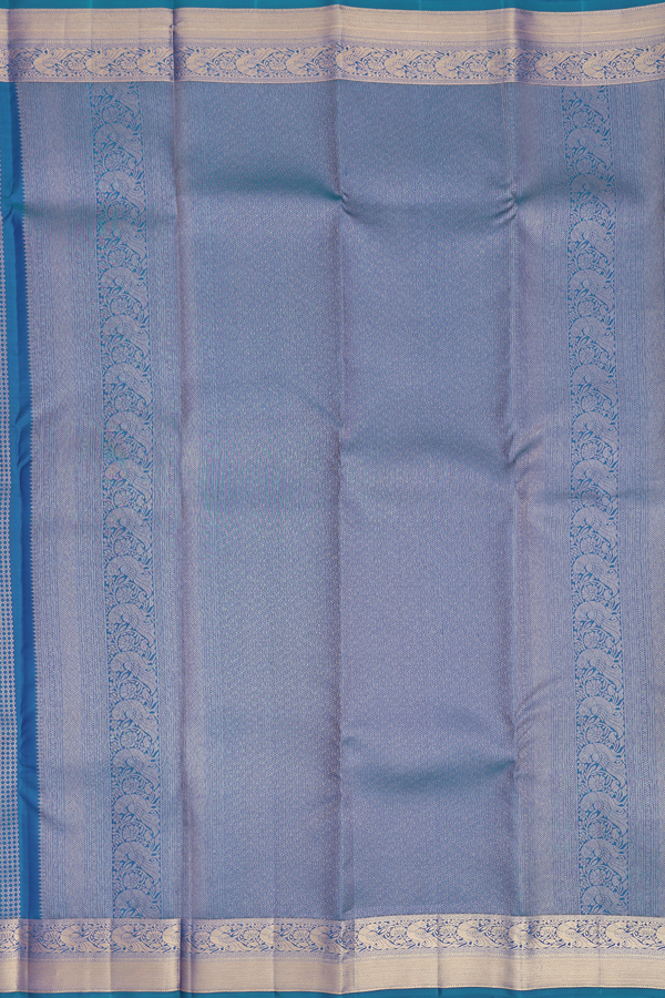 Kanchipuram Silk Saree In Prussian Blue With Brocade Design