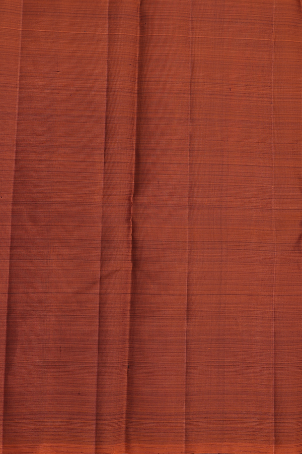 Kanchipuram Silk Saree In Dark Coffee Brown With Checks Design