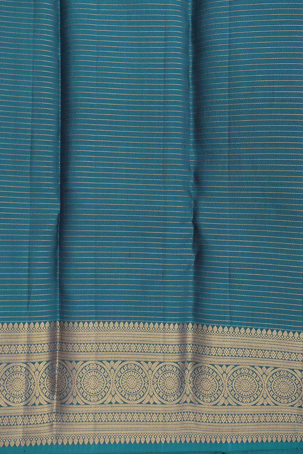 Kanchipuram Silk Saree In Orange With Checks Design