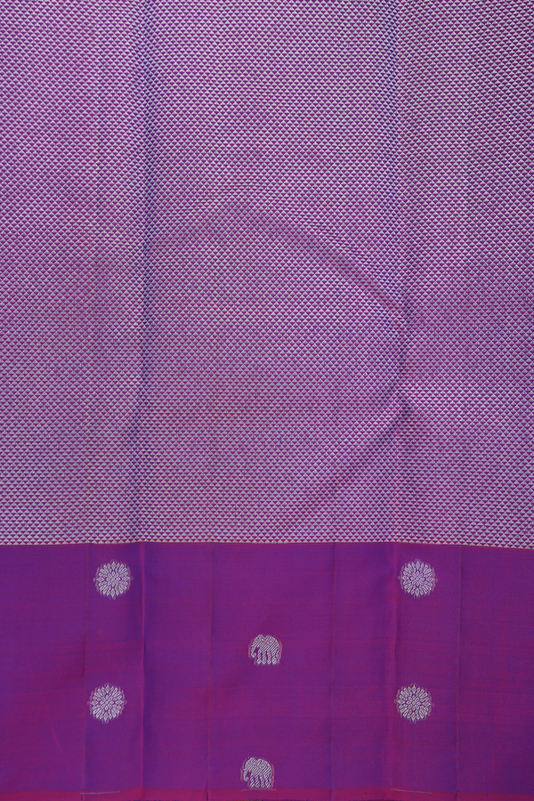 Kanchipuram Silk Saree In Purple With Geometric Design