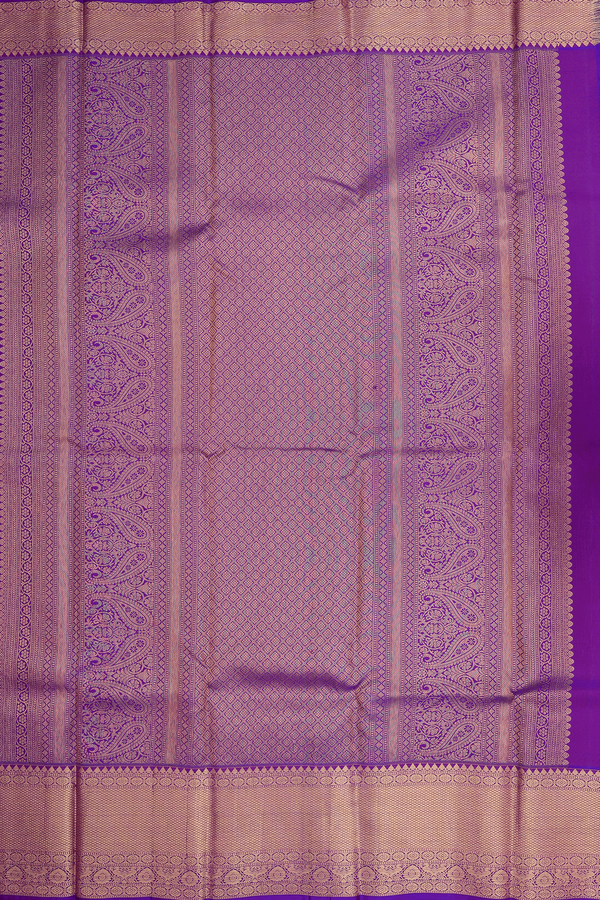 Kanchipuram Silk Saree In Purple With Brocade Design