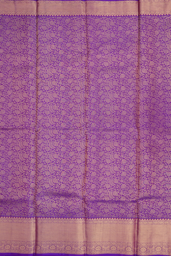 Kanchipuram Silk Saree In Purple With Brocade Design