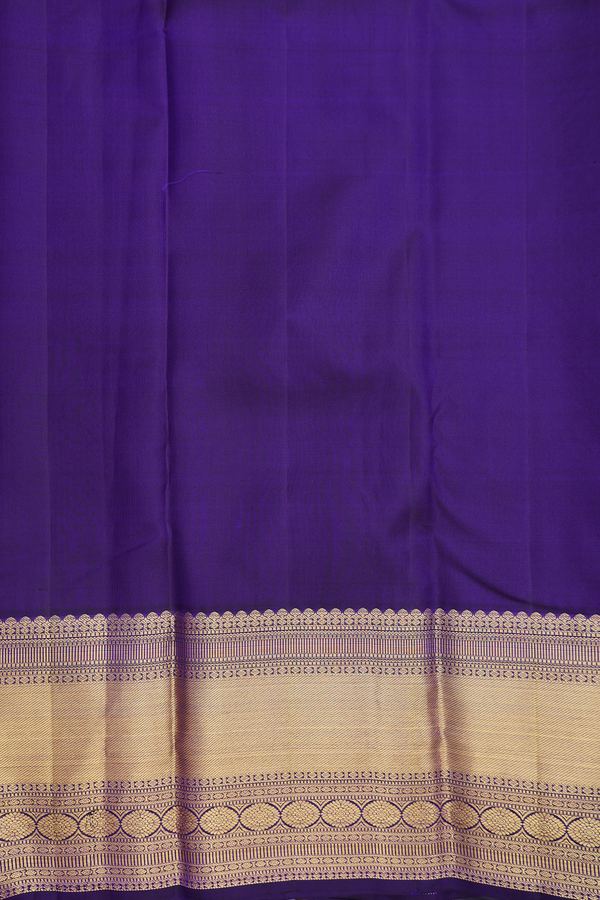 Kanchipuram Silk Saree In Royal Blue With Checks Design