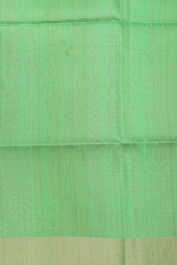 Raw Silk Saree In Coral Orange With Zari Buttas