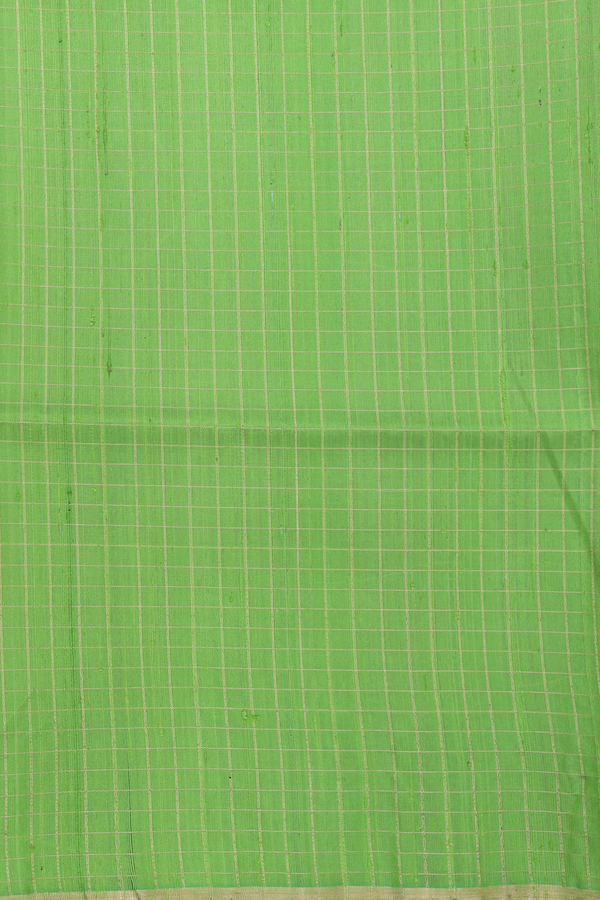 Raw Silk Saree In Pink With Checks Design