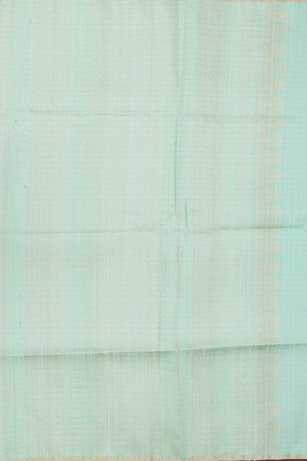 Raw Silk Saree In Tan Brown With Checks Design