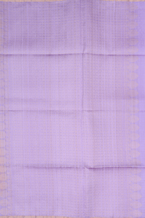 Raw Silk Saree In Royal Orange With Checks Design