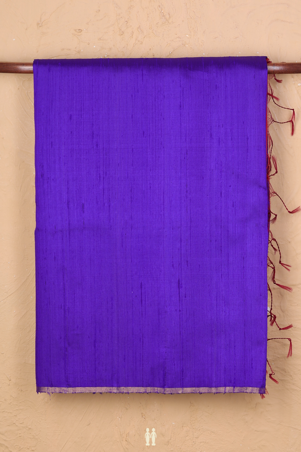 Raw Silk Saree In Purple With Contrast Pallu