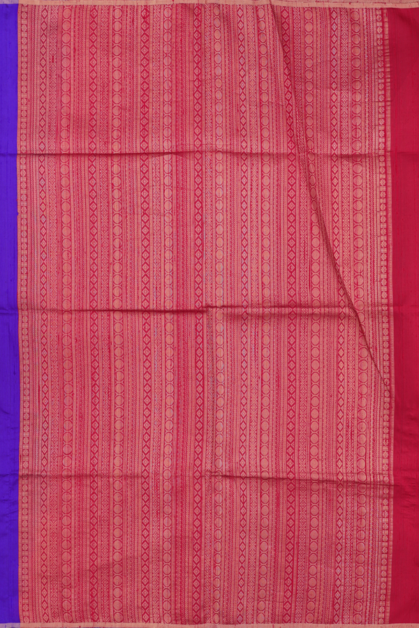 Raw Silk Saree In Purple With Contrast Pallu