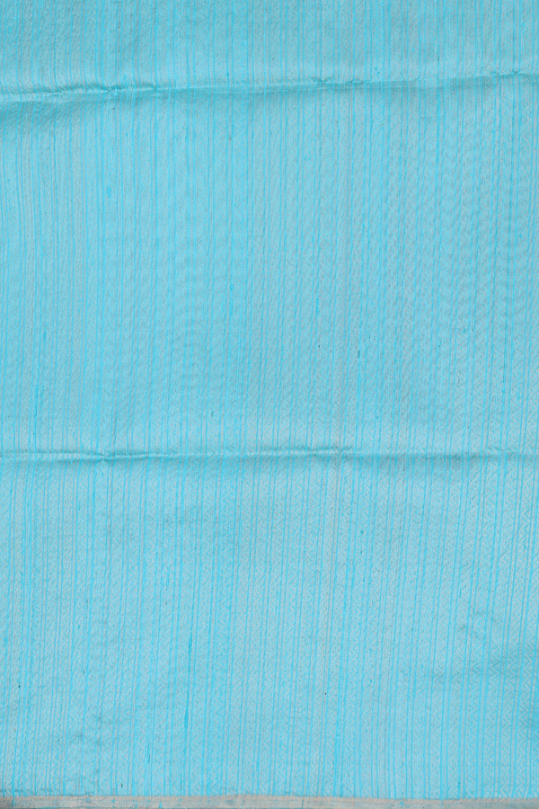 Raw Silk Saree In Greenish Grey With Contrast Pallu