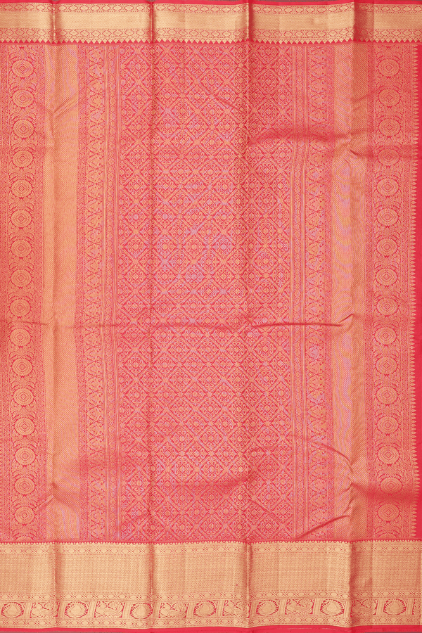 Kanchipuram Silk Saree In Red With Brocade Design