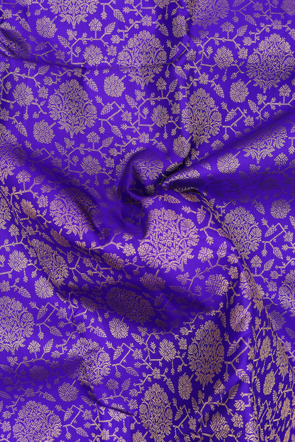 Kanchipuram Silk Saree In Royal Blue With Brocade Design