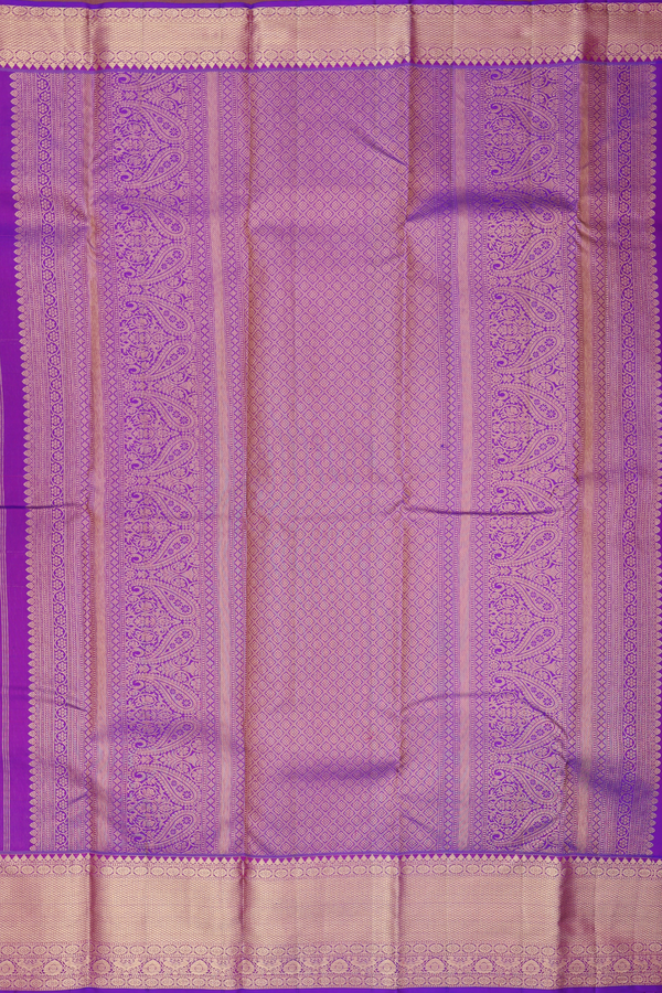 Kanchipuram Silk Saree In Purple With Brocade Design