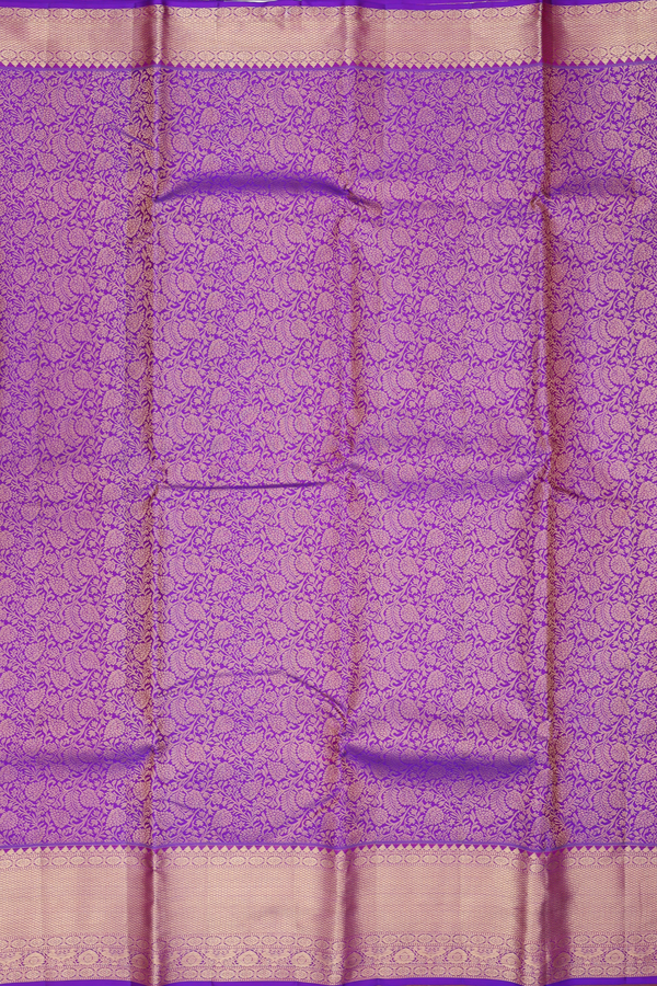 Kanchipuram Silk Saree In Purple With Brocade Design