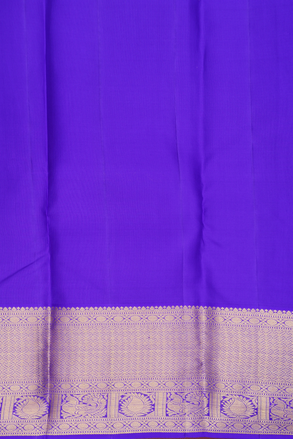 Kanchipuram Silk Saree In Indigo Blue With Brocade Design