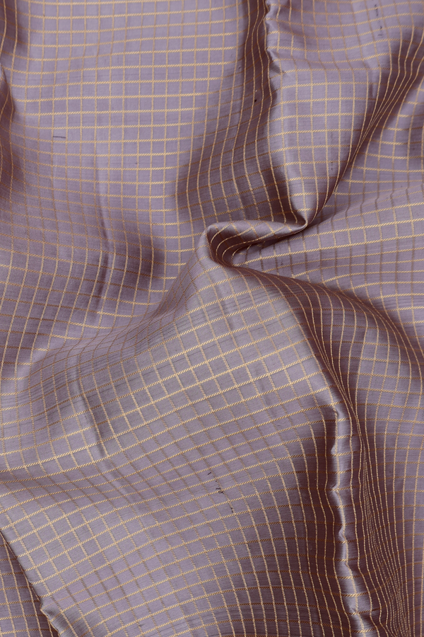 Kanchipuram Silk Saree In Brown With Checks Design