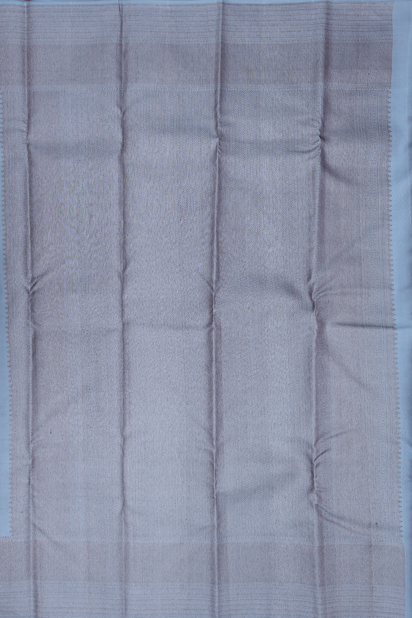 Kanchipuram Silk Saree In Steel Blue With Brocade Design