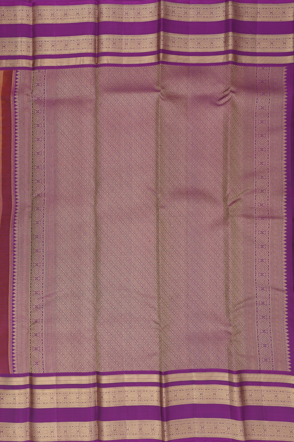 Kanchipuram Silk Saree In Brown With Checks Design