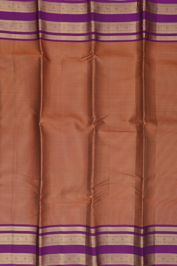 Kanchipuram Silk Saree In Brown With Checks Design