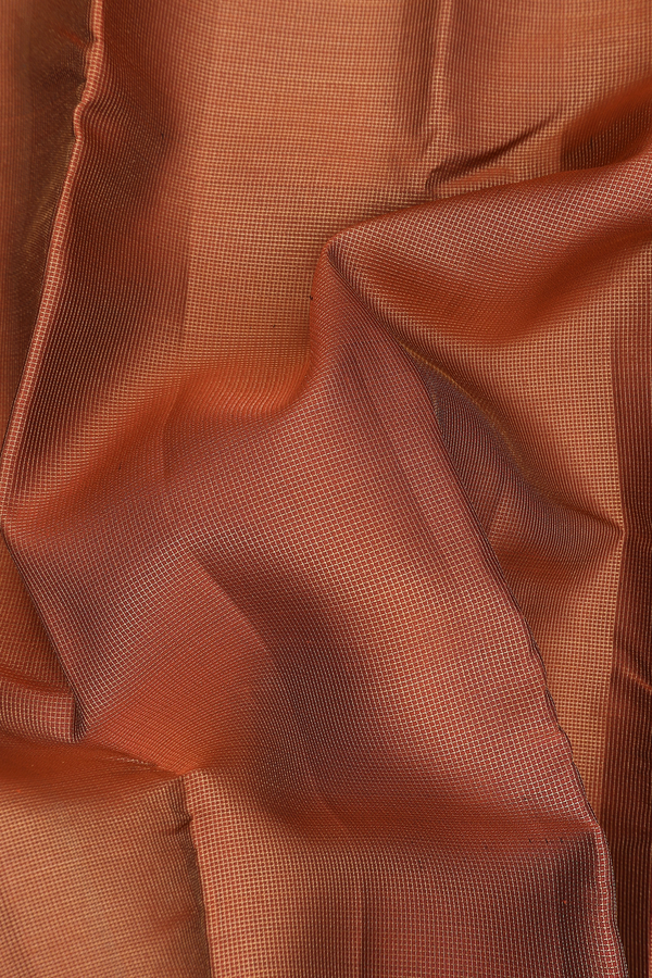 Kanchipuram Silk Saree In Brown With Checks Design
