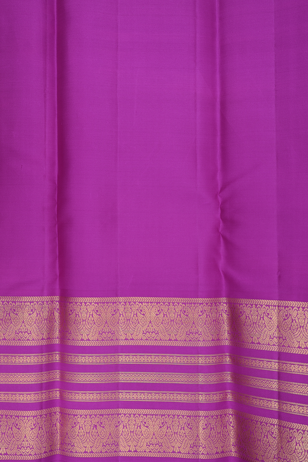 Kanchipuram Silk Saree In Purple Rose With Checks Design