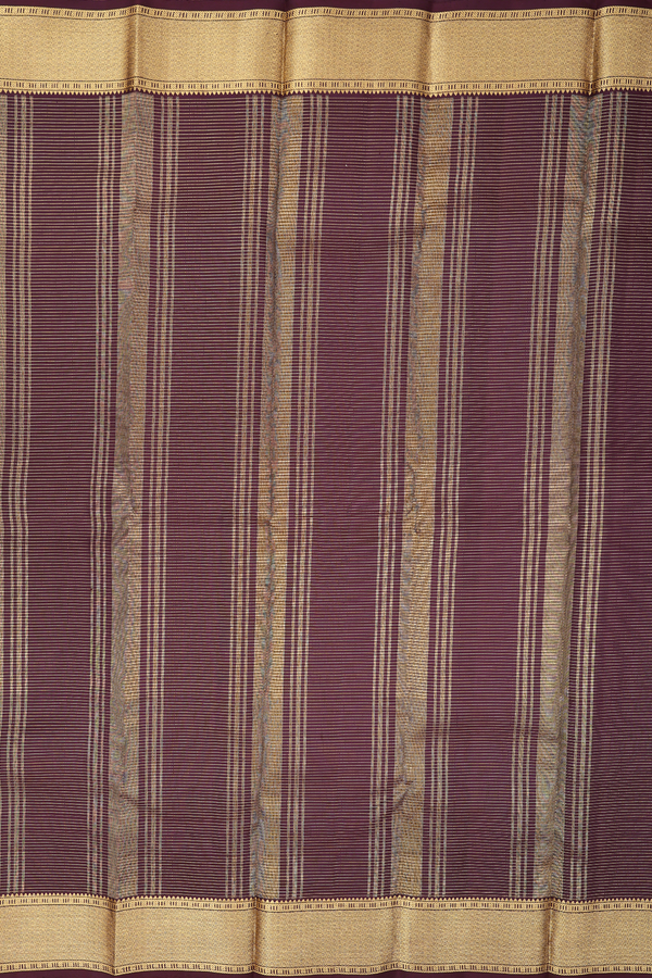 Kanchipuram Silk Saree In Coffee Brown With Checks Design