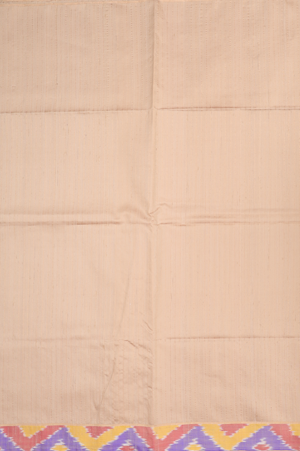 Raw Silk Saree In Tan Brown With Stripes Design