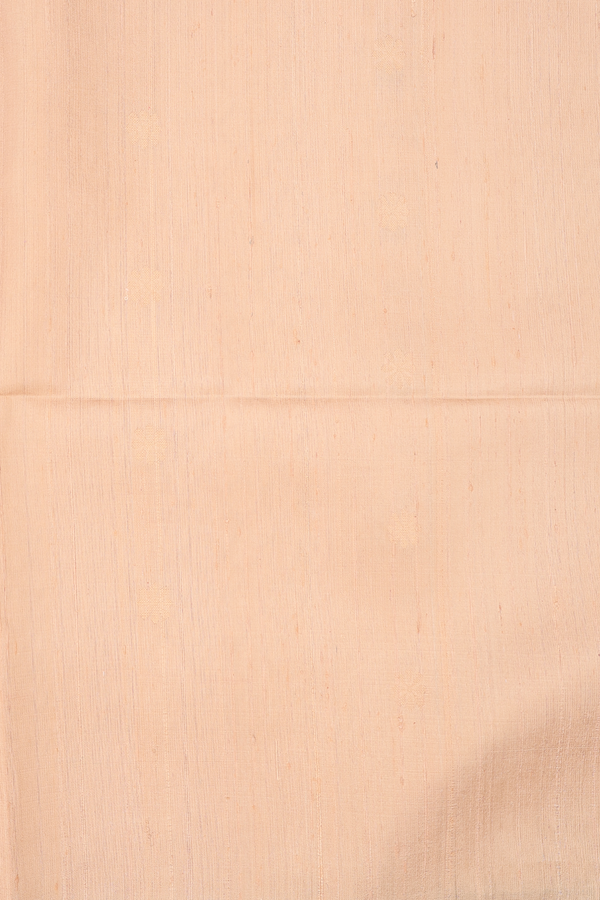 Raw Silk Saree In Pink With Floral Buttas