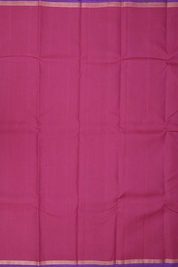 Kanchipuram Silk Saree In Purple Rose With Stripes Design