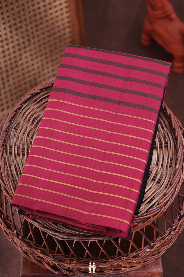 Kanchipuram Silk Saree In Black And Red With Half And Half