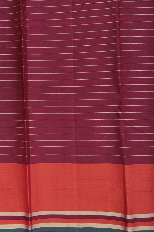 Kanchipuram Silk Saree In Maroon With Checks Design