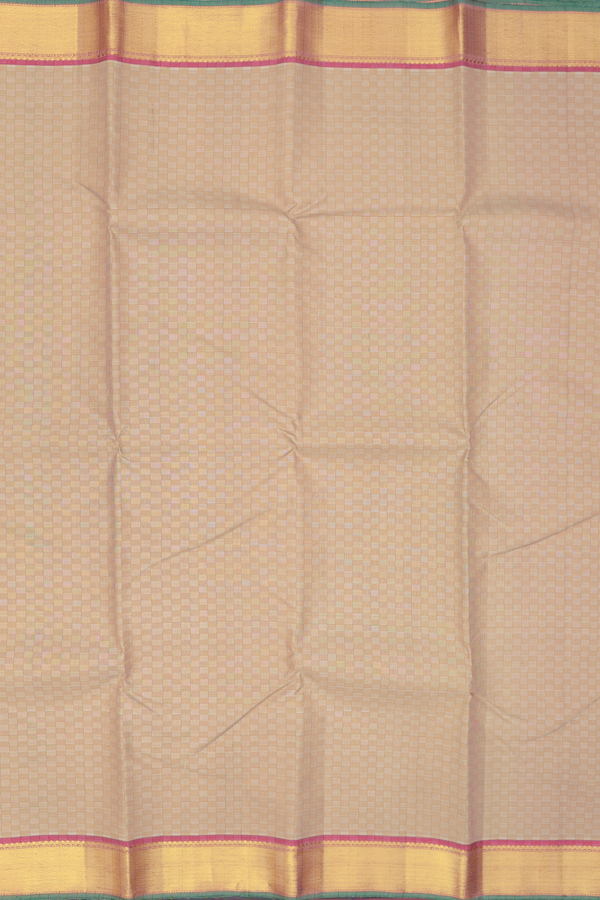 Kanchipuram Silk Saree In Light Brown With Paai Madippu Kattam