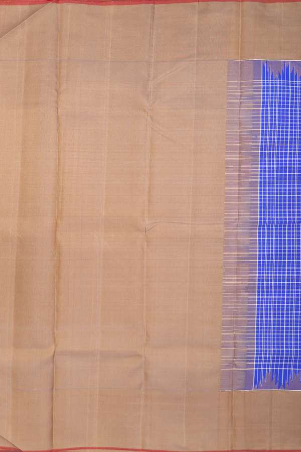Kanchipuram Silk Saree In Royal Blue With Checks Design