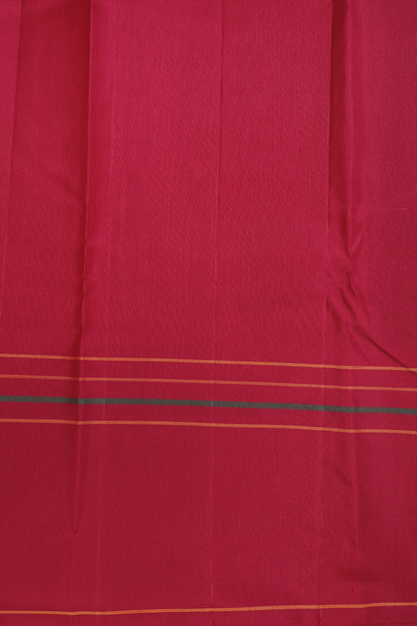 Kanchipuram Silk Saree In White With Temple Border